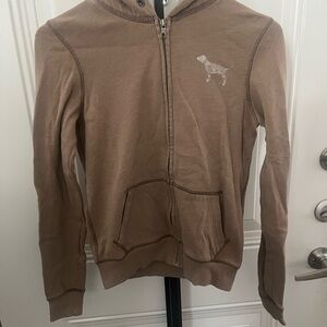 Victoria's Secret Pink Brown Zip-Up Hoodie